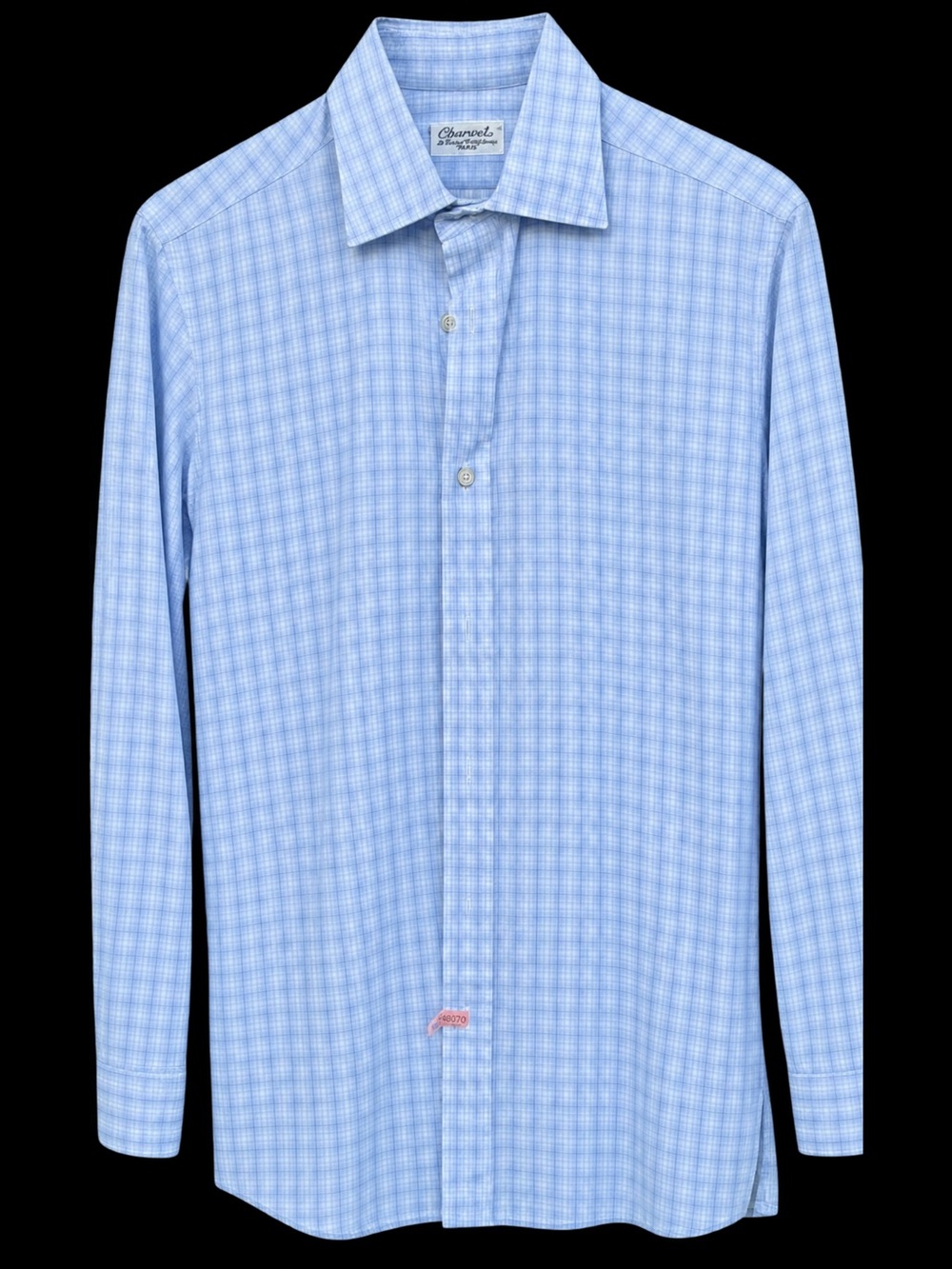 Charvet Blue Windowpane Men’s Dress Shirt